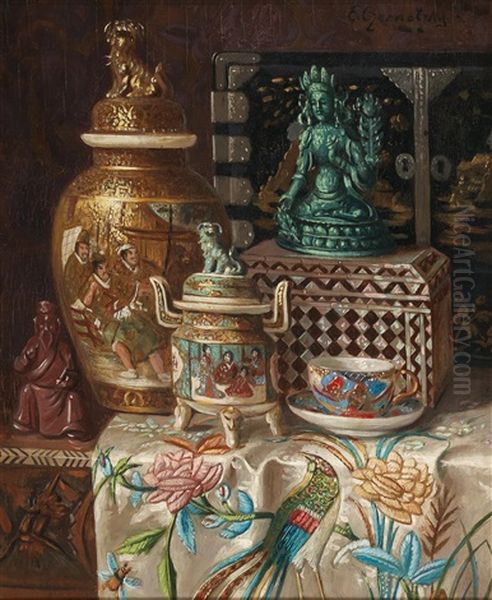Asian Still Life With Table - view 1