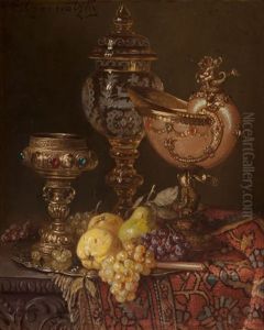 Still Life With Shell Goblet, Fruit And Antiques by Ernst Czernotzky