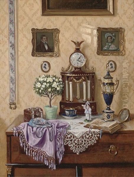 Ornaments On A Dresser, In An Interior (+ In The Libary; 2 Works) - view 1