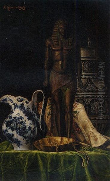 A Pharaoh Statue Amongst Other Curiosities - view 1