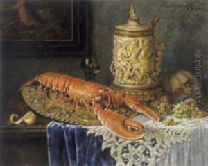 Stilleben Mit Hummer, Fruchten Und Humpen by Ernst Czernotzky