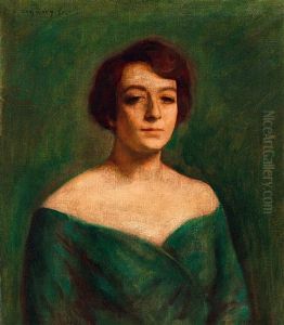 Woman In Green Dress by Dezsoe Czigany