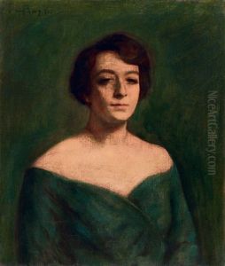 Lady In Green Dress by Dezsoe Czigany