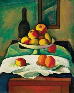 Still-life With Apples And Oranges by Dezsoe Czigany