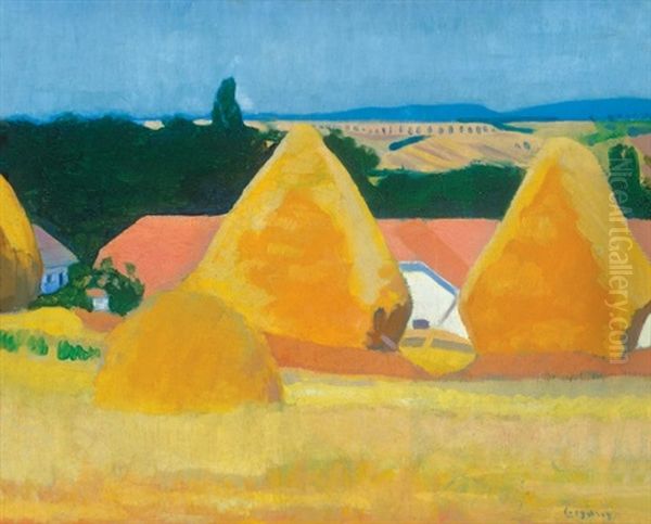 Landscape With Hay-stacks - view 1
