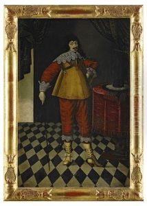 Portratt Av Kurfursten Georg Vilhelm Av Brandenburg Med Johanniterorden Och Kommendantstav - Staende Helfigur I Interior by Matthias Hradh Czwiczek