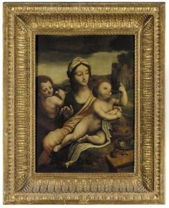 Madonna And Child With The Infant Saint John The Baptist (the Madonna Of The Yarnwinder) by Leonardo Da Vinci
