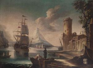 Paesaggio Con Nave, Figure E Torre D'avvistamento