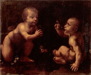 The Infant Jesus And The Infant Saint John The Baptist by Leonardo Da Vinci