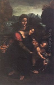 Hl. Anna Selbdritt by Leonardo Da Vinci
