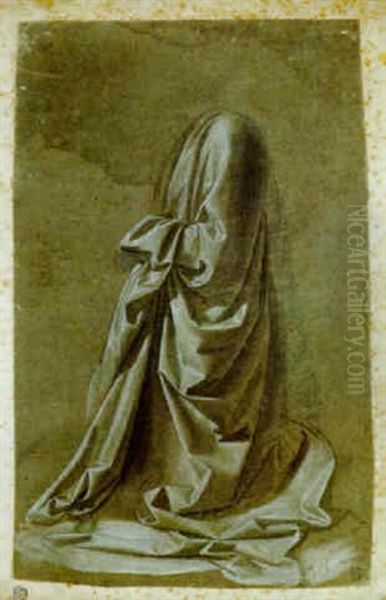 Drapery Study For A Kneeling Figure Facing Left - view 1