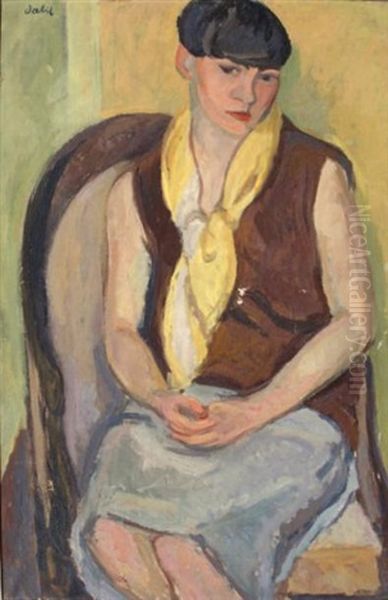 Portrait D'yvonne Chevalier Au Fauteuil - view 1