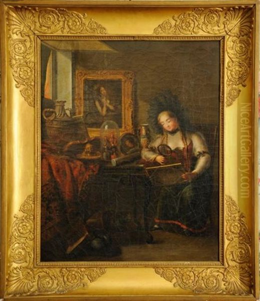 Jeune Femme Dans Un Cabinet D'amateur - view 1