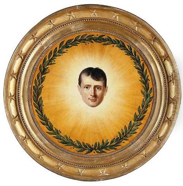The Head Of Napolean Surrounded By A Laurel Wreath In A Sunburst - view 1