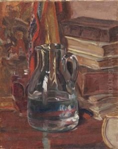 Stillleben Mit Krug Und Buchern by Wilhelm Dachauer