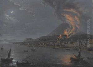 Eruzione Del Vesuvio Vista Da Torre Del Greco