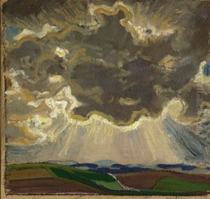 Landschaft Mit Groser Wolke by Wilhelm Dachauer