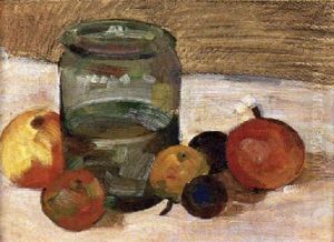 Stilleben Mit Einsiedeglas Und Fruchten by Wilhelm Dachauer