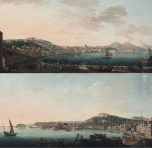 Naples, A View Of The Riviera Di Chiaia From The Marinella With Fishermen In The Foreground And The Castel Dell' Ovo Beyond Naples, A View Of The Riviera Di Chiaia From The Marinella With Fishermen In The Foreground And The Castel Dell' Ovo Beyond