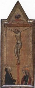 The Crucifixion With The Madonna And Saint John The Evangelist by Bernardo Daddi