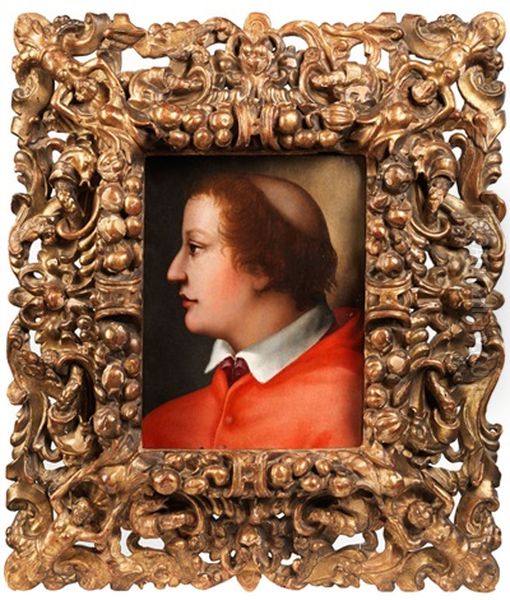 Portraitbildnis Eines Geistlichen Mit Tonsur In Kardinalrotem Gewand - view 1