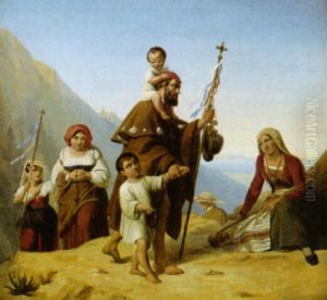 Pilgerzuge In Den Italienischen Bergen by Eduard Daege