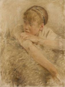 Etude De Jeune Paysanne (study) by Auguste Dael