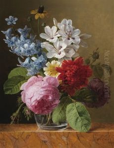 Bouquet De Fleurs Dans Un Verre by Jan Frans Van Dael