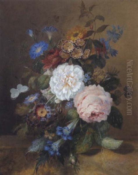 Blumenstraus In Einer Tonvase - view 1