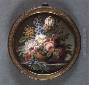 Groses Blumenbouquet In Vase by Jan Frans Van Dael