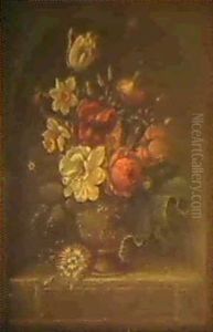 Nature Morte Aux Fleurs Dans Une Niche