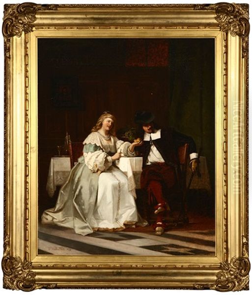 Interior Scene - Lady Seated With A Cavalier - view 1