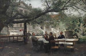 Mittag Im Malkastenpark: Leisure Time In The Malkastenpark, Dusseldorf by Eduard Daelen