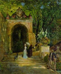 Im Park Der Villa D'este In Tivoli by Eduard Daelen