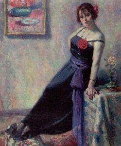 A Lady In Evening Dress by Antoine Daens