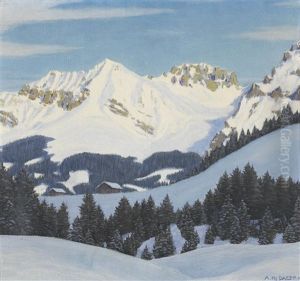 Verschneite Berglandschaft by Hans Arnold Daepp