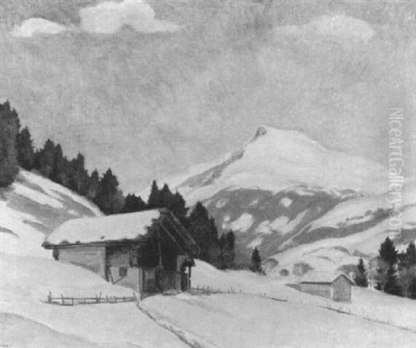 Winterlandschaft Mit Chalets Und Elsighorn Bei Adelboden - view 1