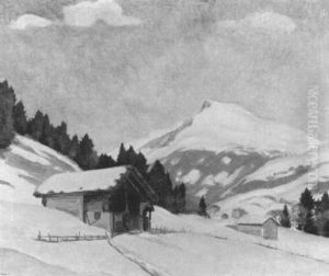 Winterlandschaft Mit Chalets Und Elsighorn Bei Adelboden