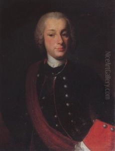 Protrait Of Captain Lieutenant Daniel Muller, Wearing A Blue Uniform With Large Red Cuffs