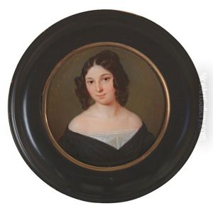 Portrait Of A Young Woman With Dark Hair And Brown Eyes