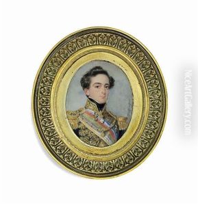 Miguel I (1802-1866), King Of Portugal, In Gold-embroidered Black Coat With Gold Epaulettes