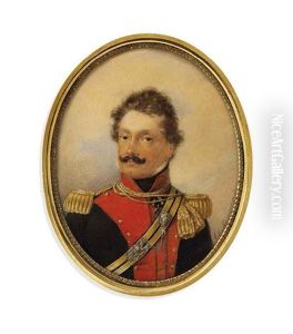 Karl Ritter Gorzowsky (1778-1858), Colonel Of The Lancers, In Black Military Coat With Red Facings, Gold Epaulettes And Cross-belt