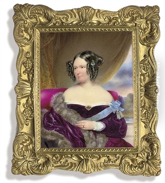 A Lady Called Baroness Von Wacquant-geozelles, In Purple Velvet Dress With White Lace Trim... - view 1