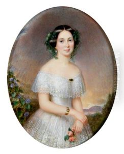 Bildnis Einer Jungen Dame Mit Drei Rosen Und Einem Goldarmband Und Kamee