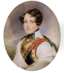 Count Maximilian O'donell, In The Uniform Of The 4th Kurassier Regiment, White Coat With Green Collar And Silver Button, Red-bordered Gilt-mounted Steel Cuirass, White Cloak With Green Collar