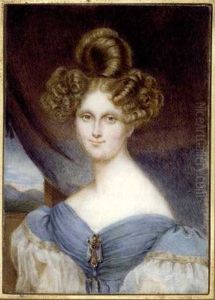 Anna Mikhailovna Khilkova (d. 1862), In Blue Dress With Pleated Bodice, Gauze Sleeves With Gold Border, Blue Belt With Gold Buckle, Gem-set Drop Pendant Pinned At Corsage (by Krafft) Anna Mikhailovna Khilkova (d. 1862), In Blue Dress With Pleated Bodice, Gauze Sleeves With Gold Border, Blue Belt With Gold Buckle, Gem-set Drop Pendant Pinned At Corsage (by Krafft)