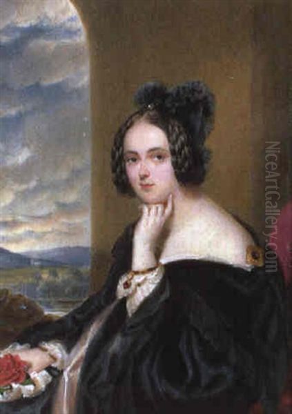Dame Mit Schwarzer Stola - view 1