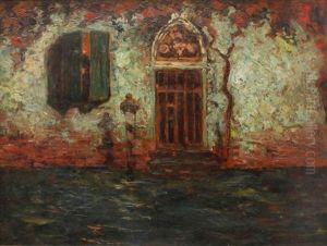 Rue Au Clair De Lune-porte Sur Canal De Venise by Charles Henri Gaston Dagnac-Riviere
