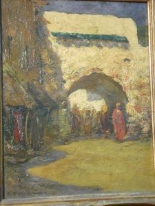 Porte Avec Bazar Oriental Et Personnages