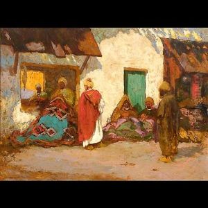 North African Scene by Charles Henri Gaston Dagnac-Riviere